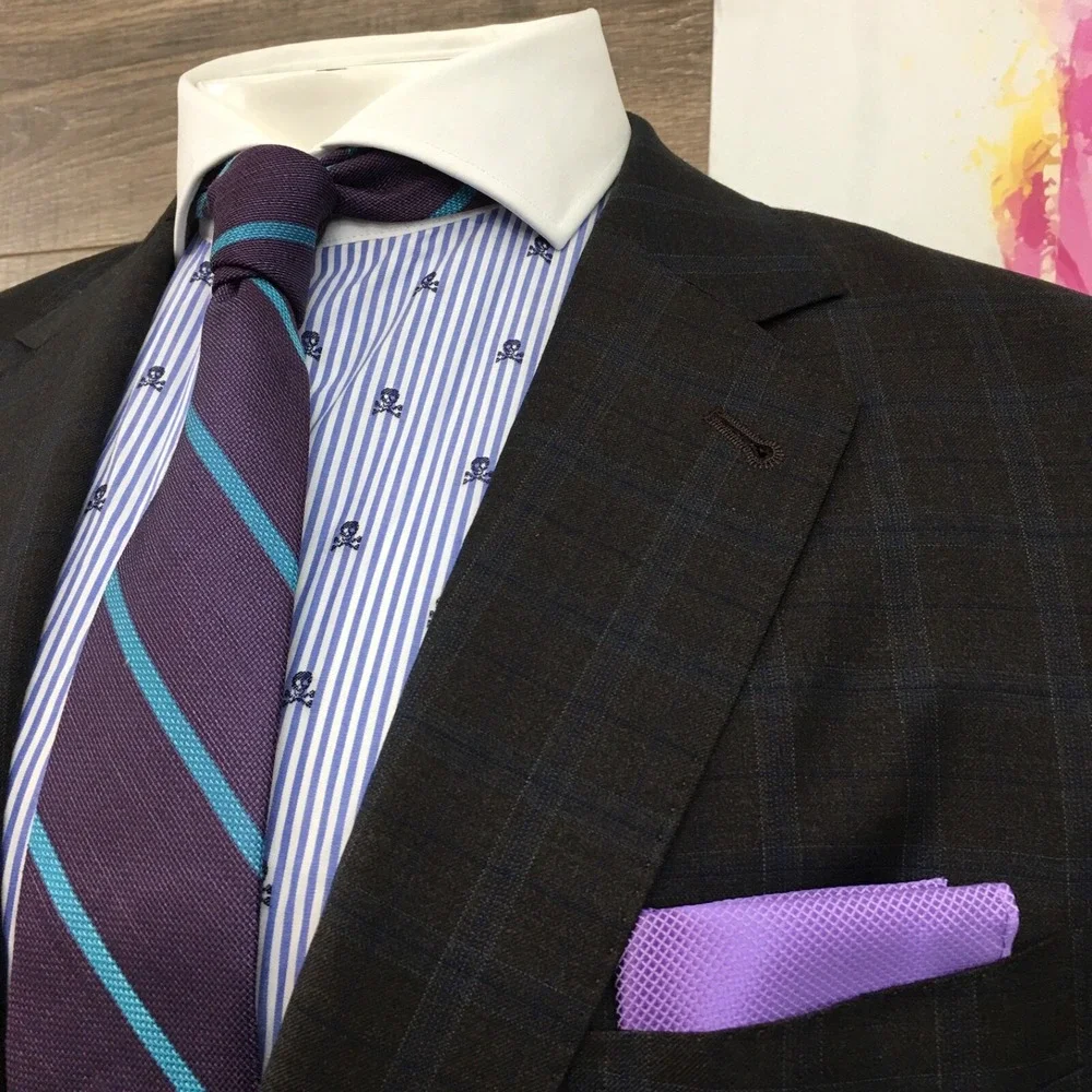 Mens BESPOKE Suit 2‎ Piece Jacket Pants Blazer Sport Coat Size 44L Wool Classic